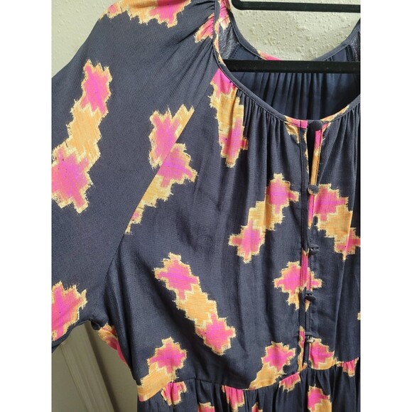 ANTHROPOLOGIE Size Small Sammi Tiered Mini Dress Boho Peasant Preppy - Picture 8 of 15